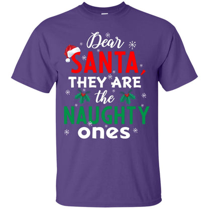 Dear Santa They Are The Naughty Ones Funny X-mas Gift Shirt Purple