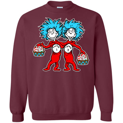 Dr. Seuss Thing 1 Thing 2 Easter Egg T-shirt Maroon