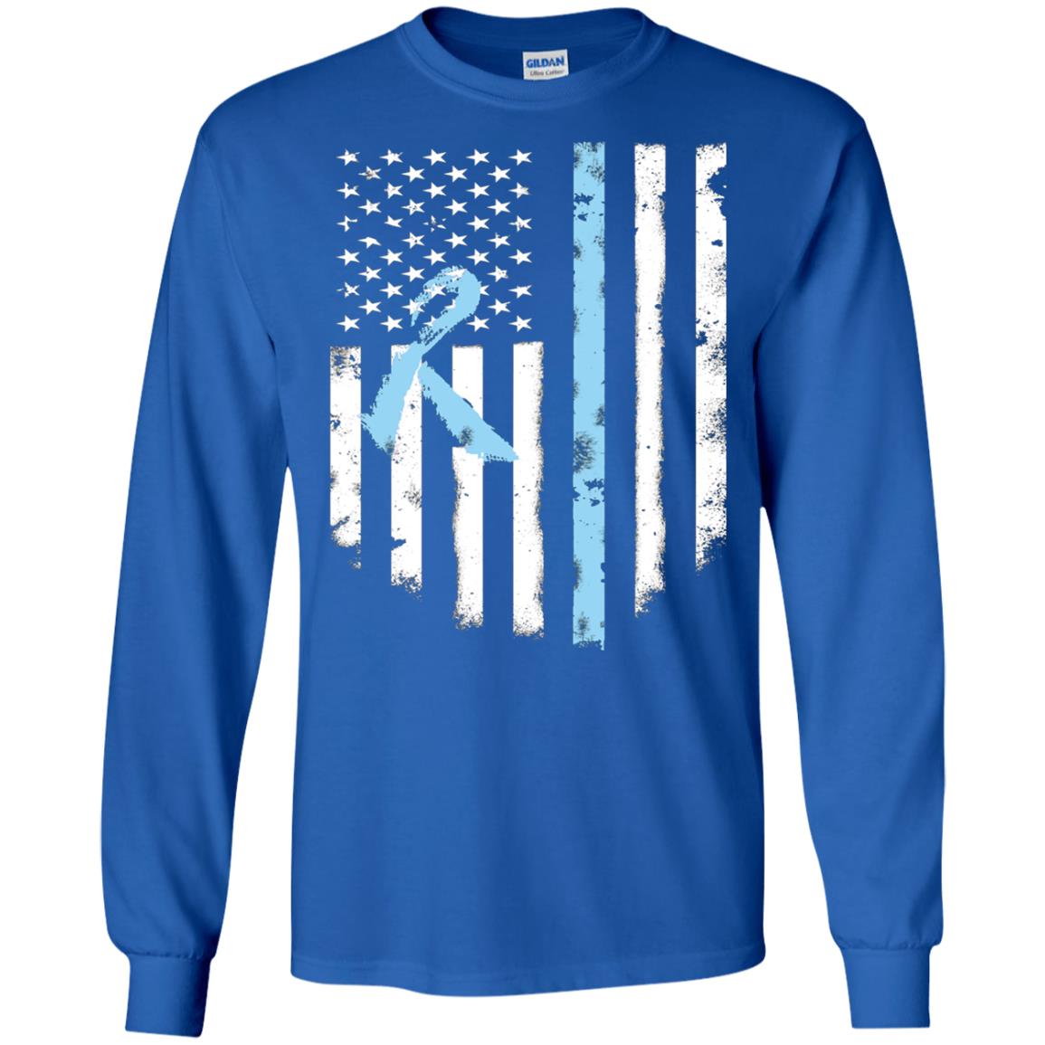 Ribbon American Flag Prostate Cancer Awareness Shirt Royal