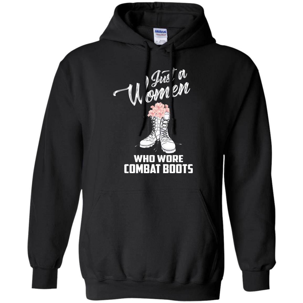 Just A Woman Who Wore Combat Boots Female Veteran T-shirt Black