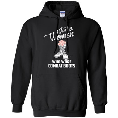 Just A Woman Who Wore Combat Boots Female Veteran T-shirt Black