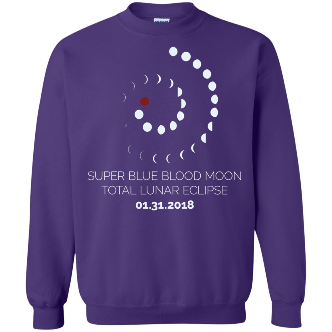Super Blue Blood Moon Total Lunar Eclipse 2018 T-shirt Purple