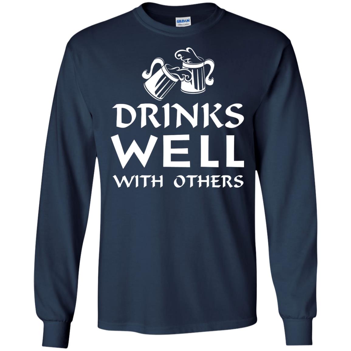 Drinks Well With Others St. Patrick_s Day T-shirt Navy