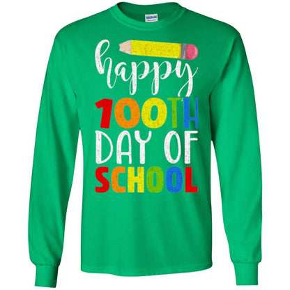 Happy 100th Day Of School Teacher T-shirt Irish Green