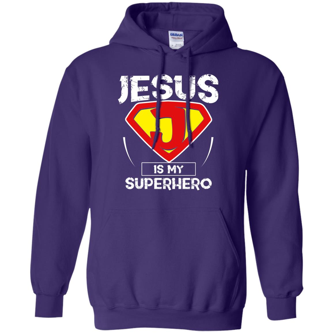 Jesus Is My Superhero Christian Movie Fan T-shirt Purple