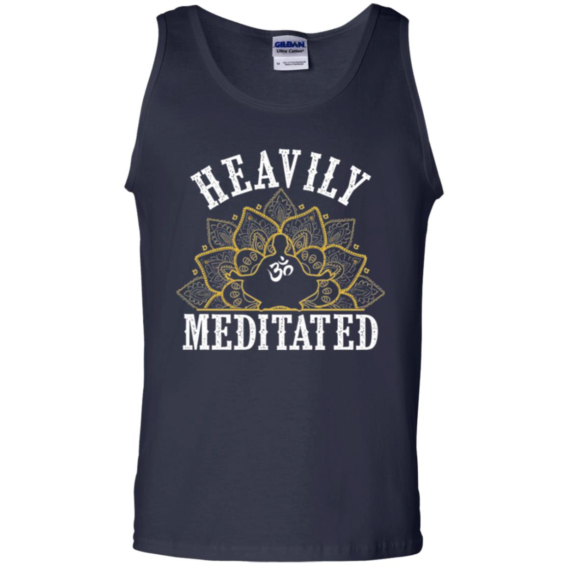 Funny Heavily Meditated Yoga Meditation T-shirt Navy