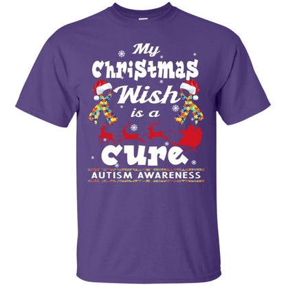 My Christmas Wish Is A Cure Autism Awareness X-mas Gift Shirt Purple