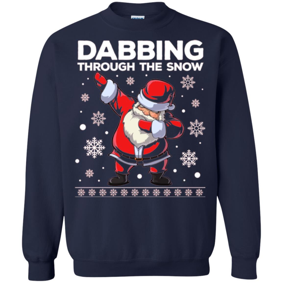 Christmas T-shirt Dabbing Through The Snow T-shirt Navy