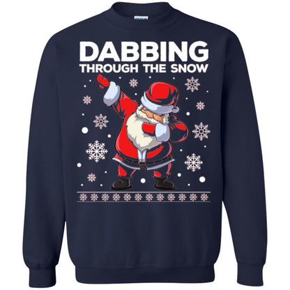 Christmas T-shirt Dabbing Through The Snow T-shirt Navy