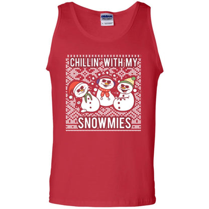 Christmas T-shirt Chillin' With My Snowmies Red