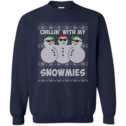Christmas T-shirt Chillin With My Snowmies Navy