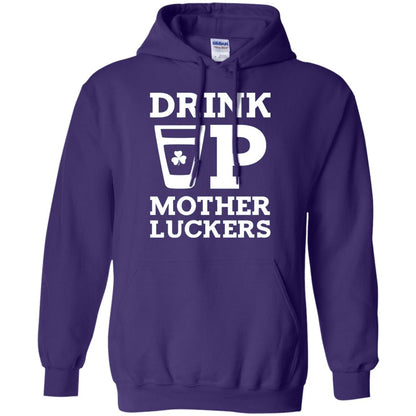 Drink Up Mother Luckers Funny St Patrick Day T-shirt Purple