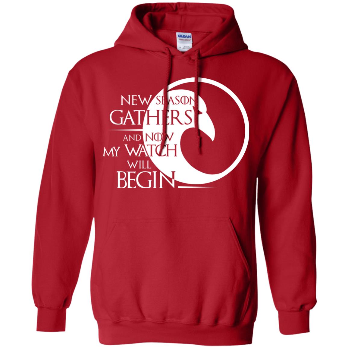 New Season Gathers And Now My Watch Will Begin Game Of Thrones Fan T-shirt Red
