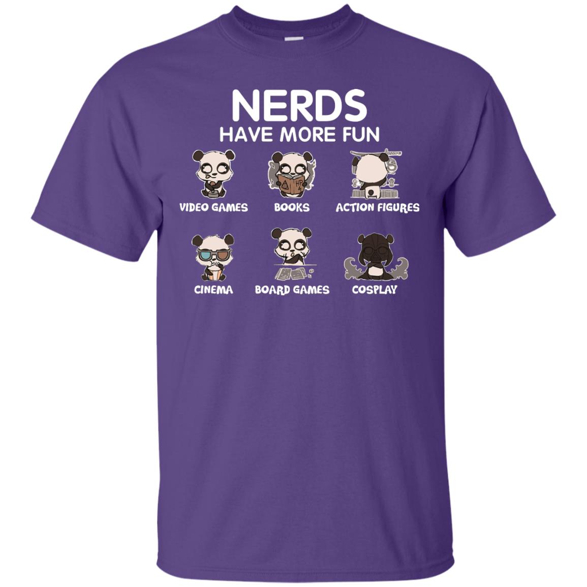 Nerds Have More Fun Video Games Books Action Figures Shirts Purple