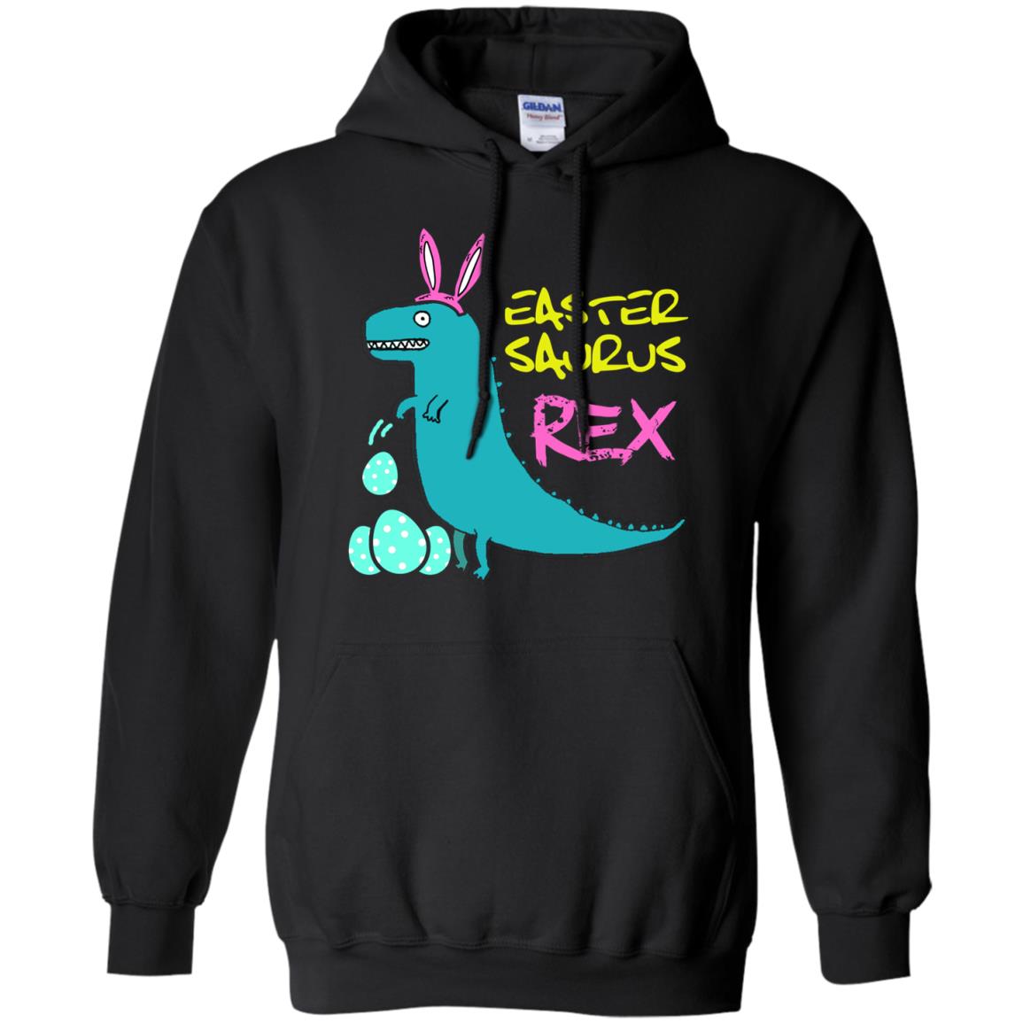 Easter Saurus Trex Bunny Dinosaur T-shirt Black