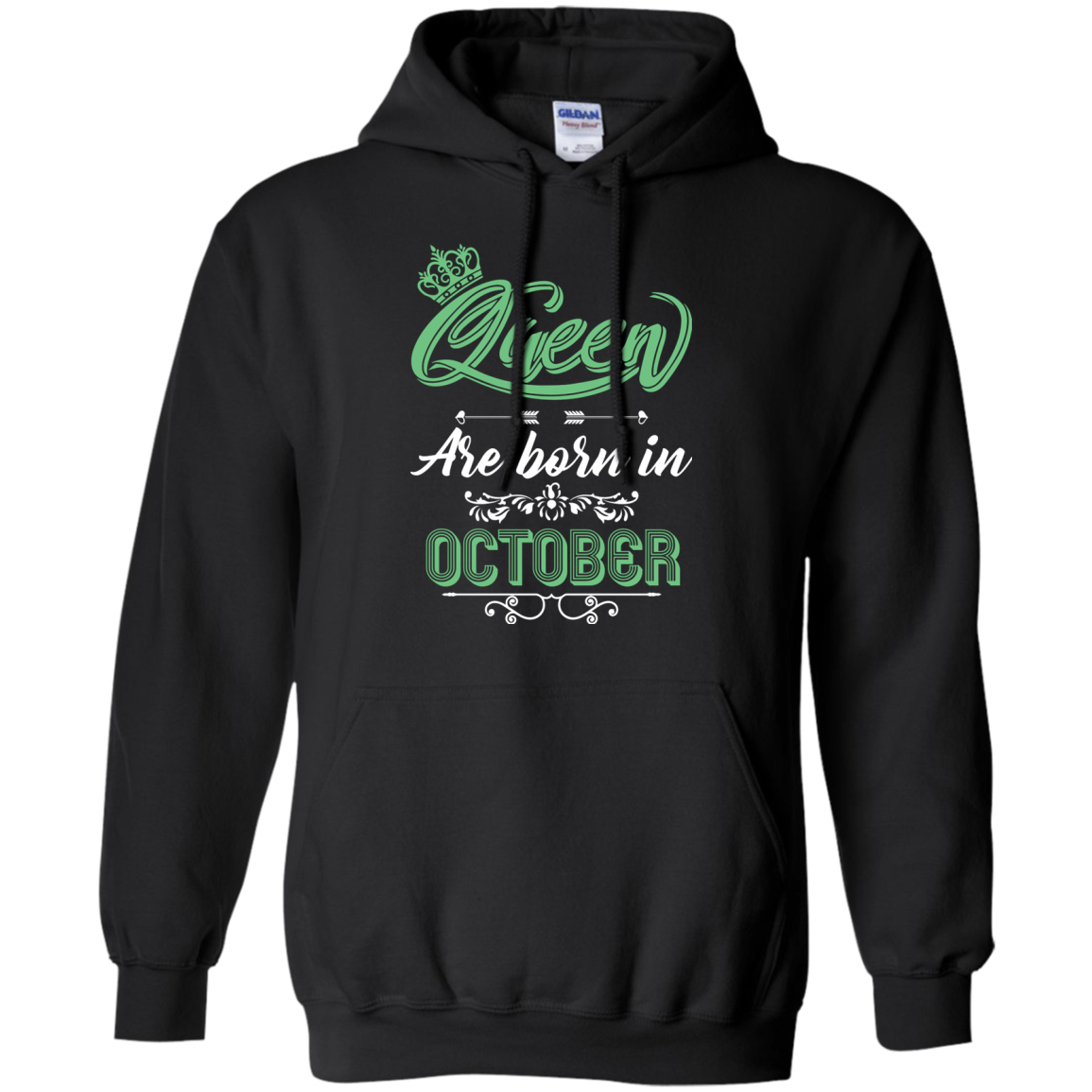 Brithday T-Shirt Queen Are Born In October Black
