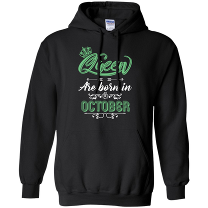 Brithday T-Shirt Queen Are Born In October Black