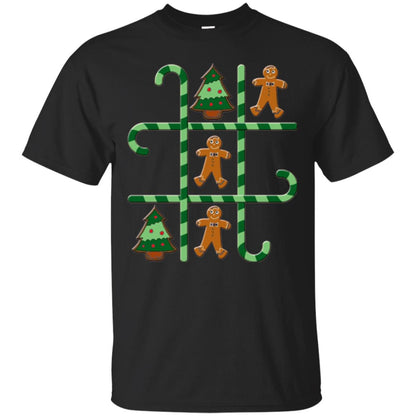 Christmas T-shirt Tic Tac Toe Board Game Black