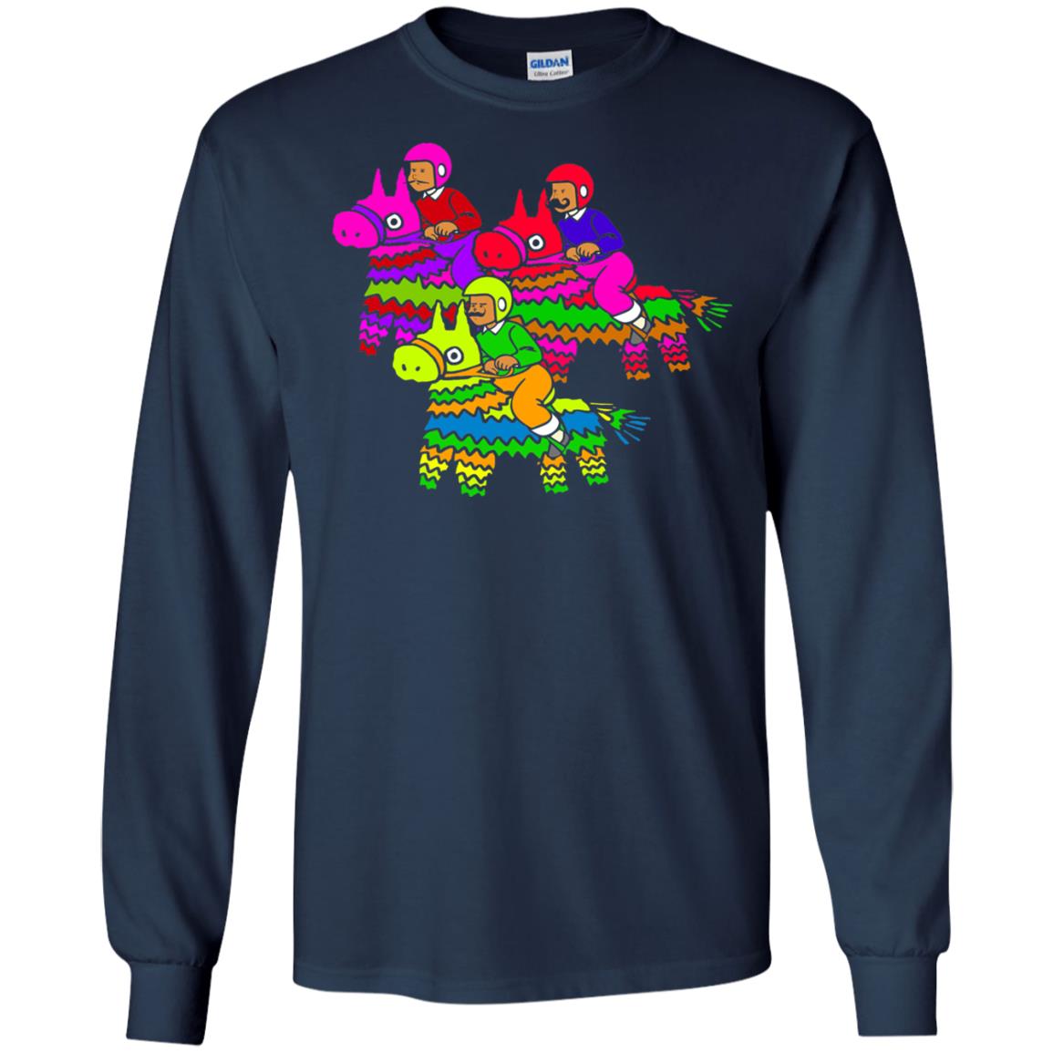 Cinco De Derby Pinata Jockeys Horse Race T-shirt Navy