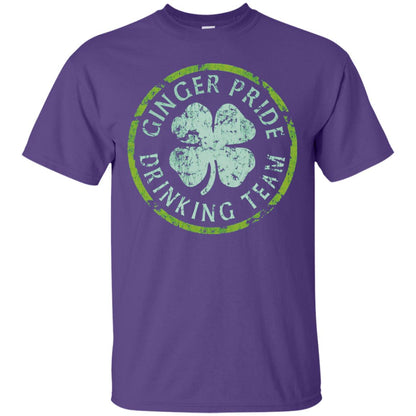 Funny Ginger Pride Drinking Team Irish T-shirt Purple