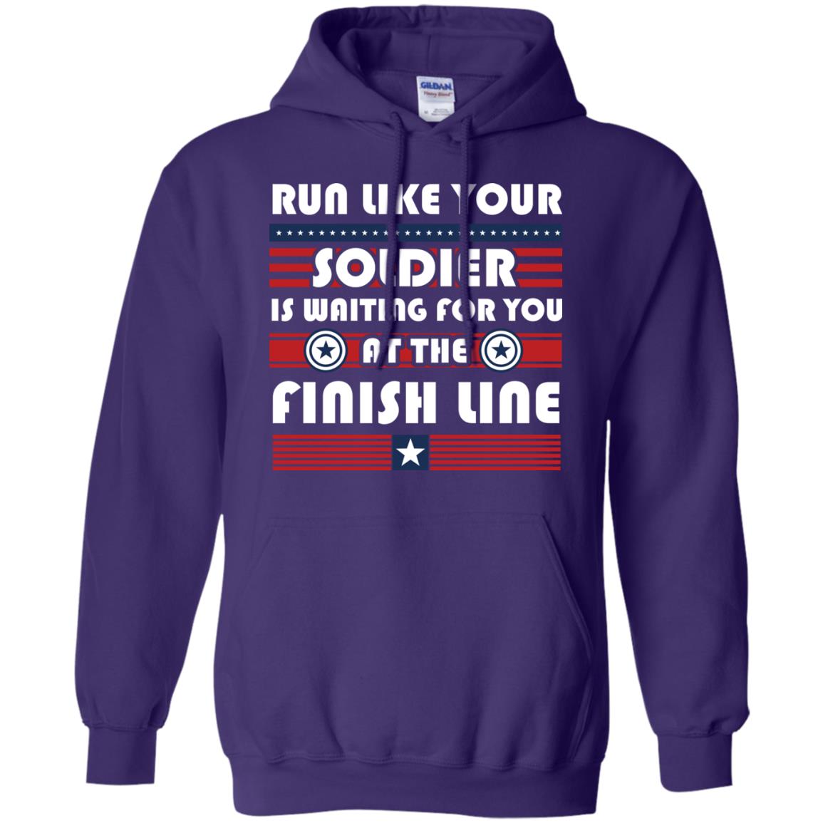 Soldier T-shirt Run Like Your Soldier Is Waiting For You At The Finish Line Purple