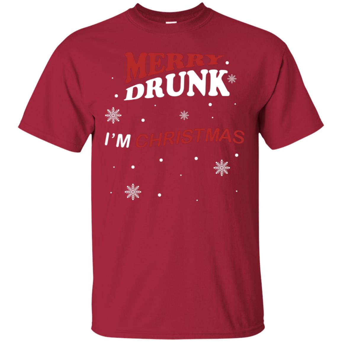 Merry Drunk I'm Christmas I'm Drunk Funny Drunken X-mas Shirt Cardinal