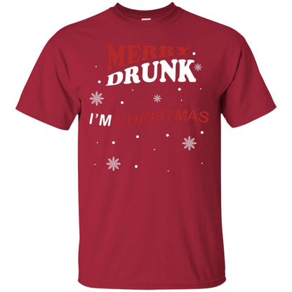 Merry Drunk I'm Christmas I'm Drunk Funny Drunken X-mas Shirt Cardinal