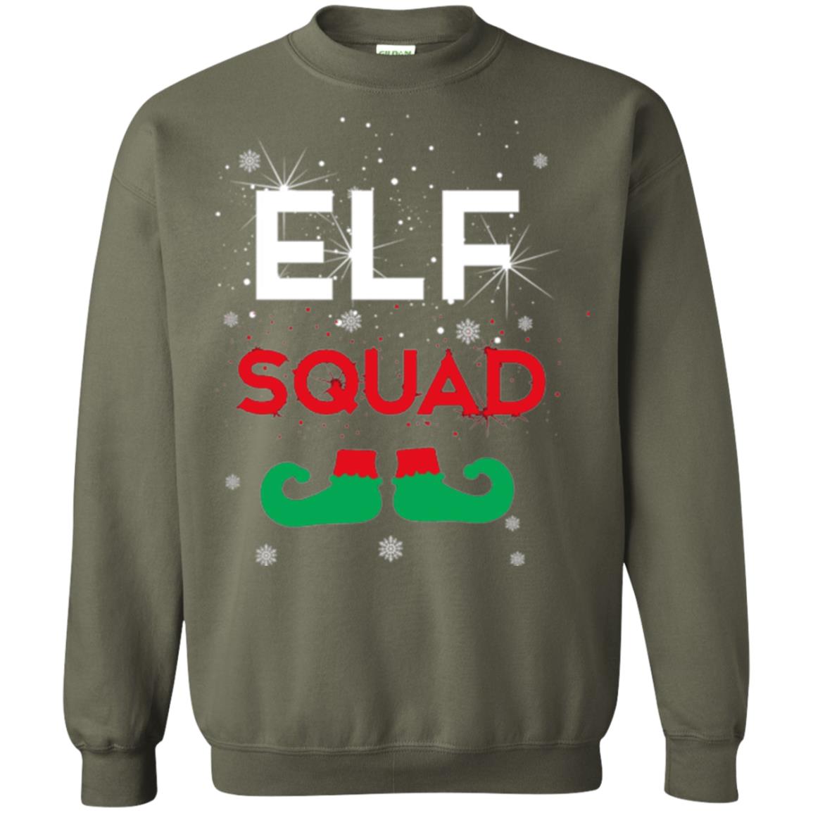 Christmas T-shirt Elf Squad Military Green