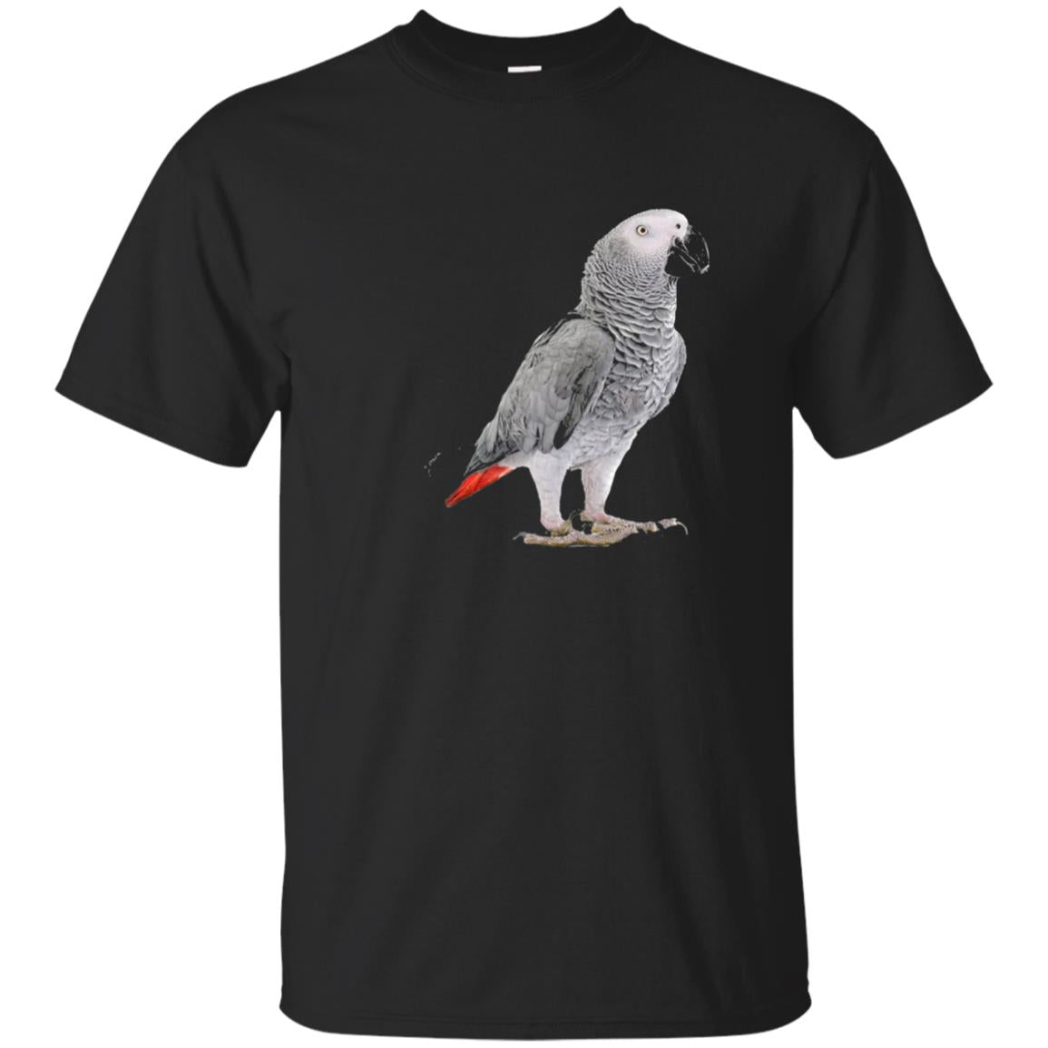 Funny African Grey Parrot Bird T-shirt Black