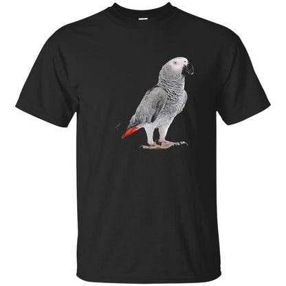 Funny African Grey Parrot Bird T-shirt Black