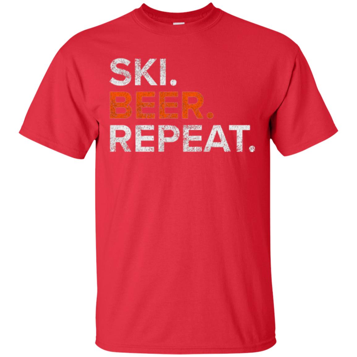 Ski And Beer Lovers T-shirt Red