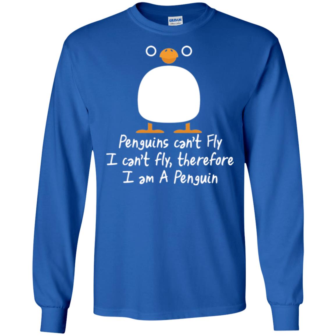 Penguin T-shirt I Can_t Fly Royal