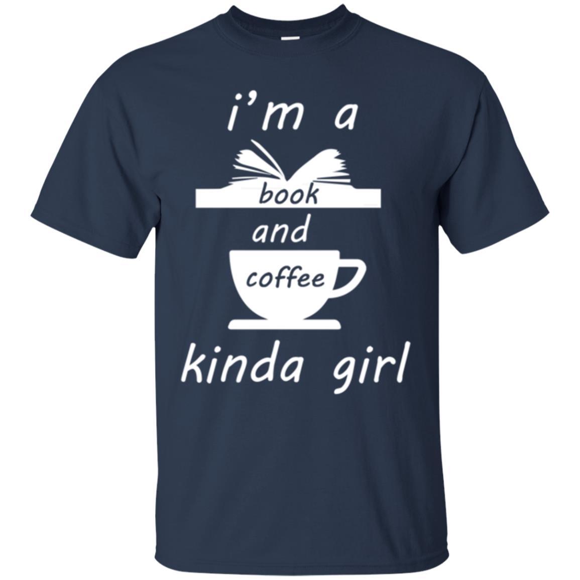 Book Lover T-shirt I'm A Book And Coffee Kinda Girl T-shirt Navy
