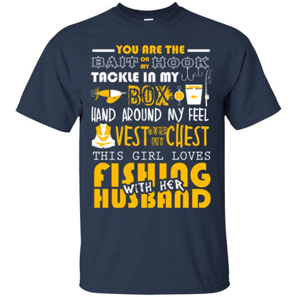 Fishing Lover T-shirt This Girl Loves Fishing With Her Husband Navy