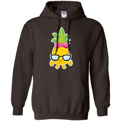 Funny Pineapple With Glasses For Girls Womens Shirt Dark Chocolate