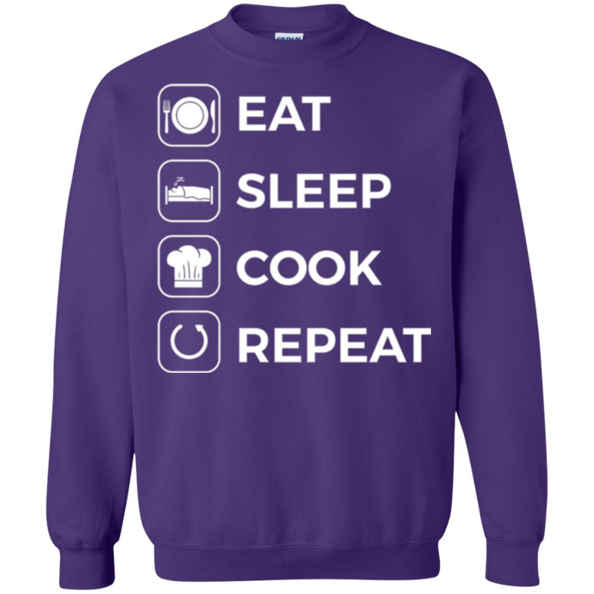 Chef T-shirt Eat Sleep Cook Repeat T-shirt Purple