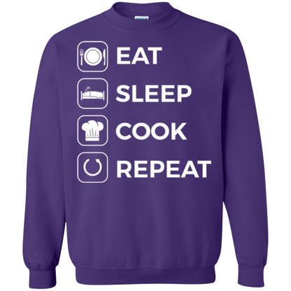 Chef T-shirt Eat Sleep Cook Repeat T-shirt Purple