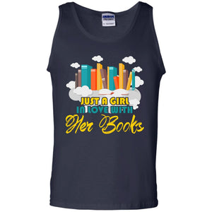 Just A Girl In Love With Her Books Bookworm Gift Shirt For Girls