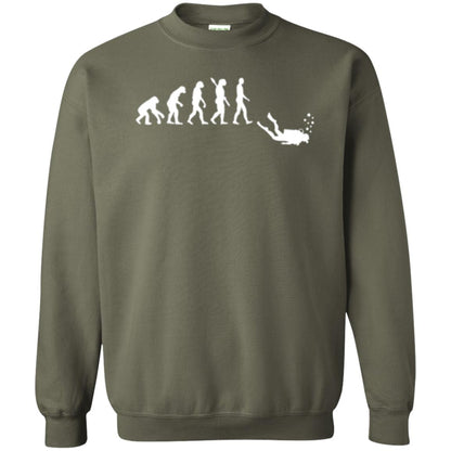 Evolution Of Man Funny Scuba Diving T-shirt Military Green