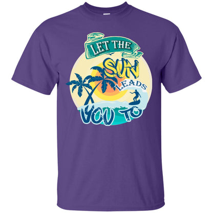 Let The Sun Leads You To Surfing Summer Holiday Shirt Purple