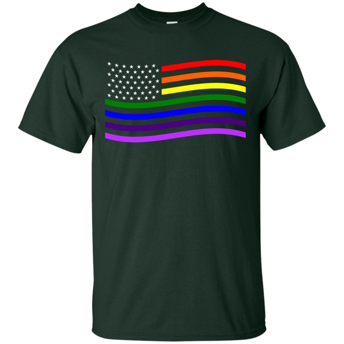 Lgbt T-shirt America Flag Forest