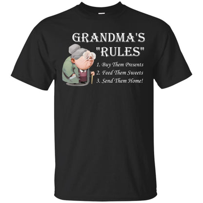 Grandma's Rules Send Them Home Grandmom Shirt Black
