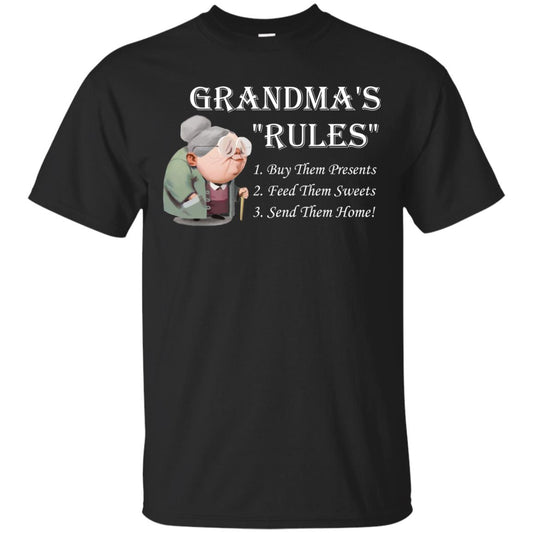 Grandma's Rules Send Them Home Grandmom Shirt Black