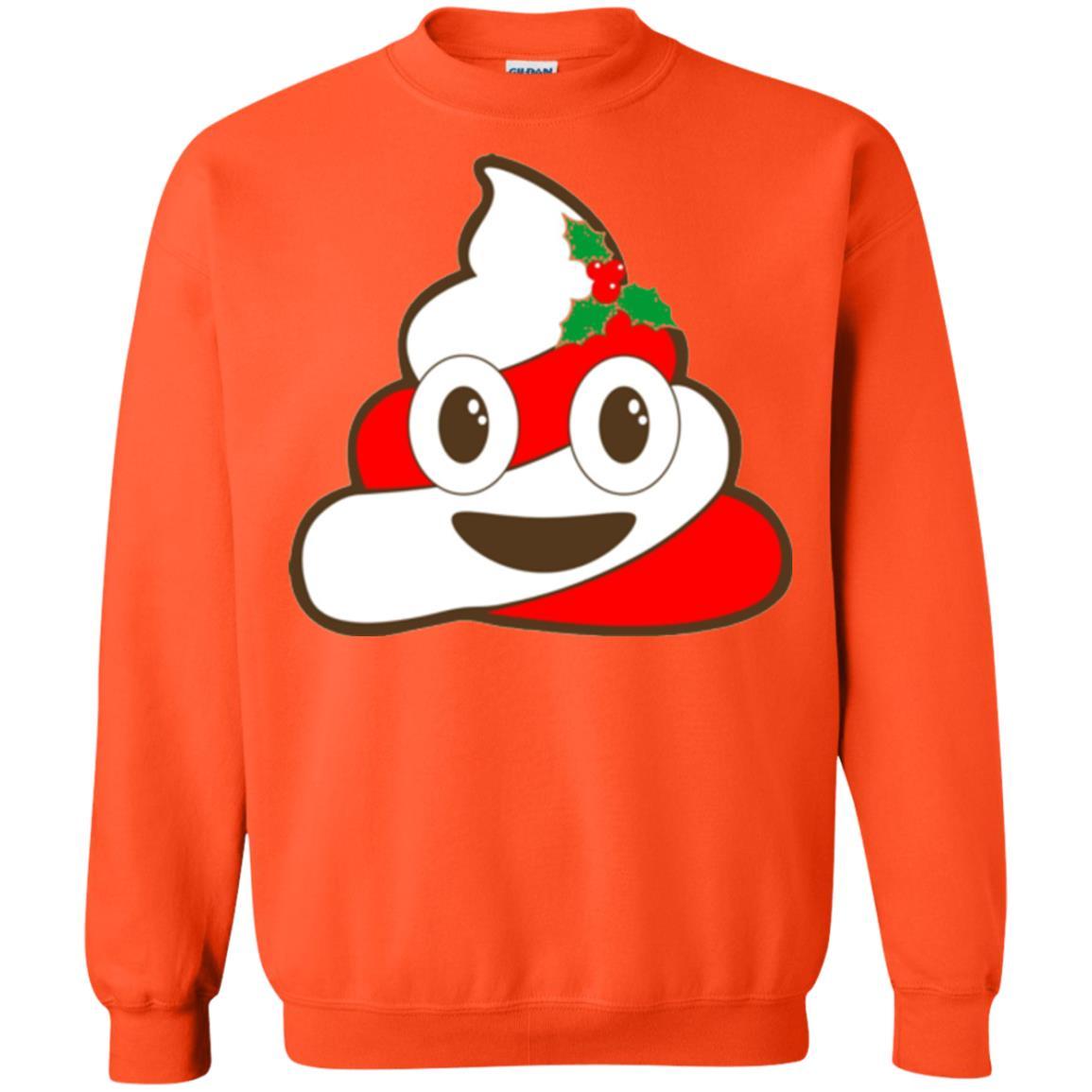 Funny Christmas T-shirt Poop Emojis Christmas Orange