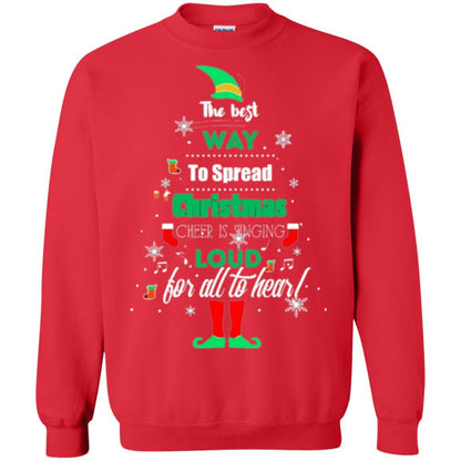 Elf Christmas T-shirt The Best Way To Spread Christmas Cheer Red