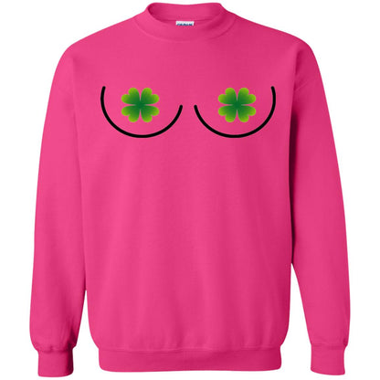 Irish Shamrock Boobs St. Patrick_s Day T-shirt Heliconia