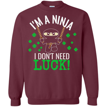 Ninja Luck Green St. Patrick_s Day T-shirt Maroon