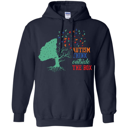 Autism Think Outside The Box Autism Awearness T-shirt Navy