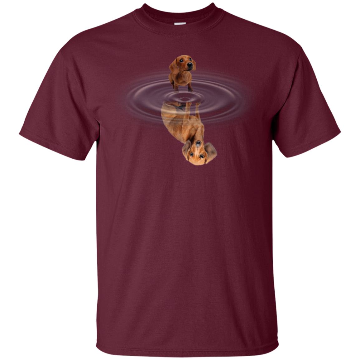 Little Dachshund And Big Shadow Shirt Maroon