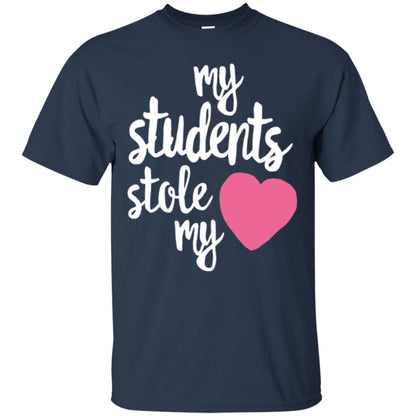 Valentine_s Day T-shirt My Students Stole My Heart Navy